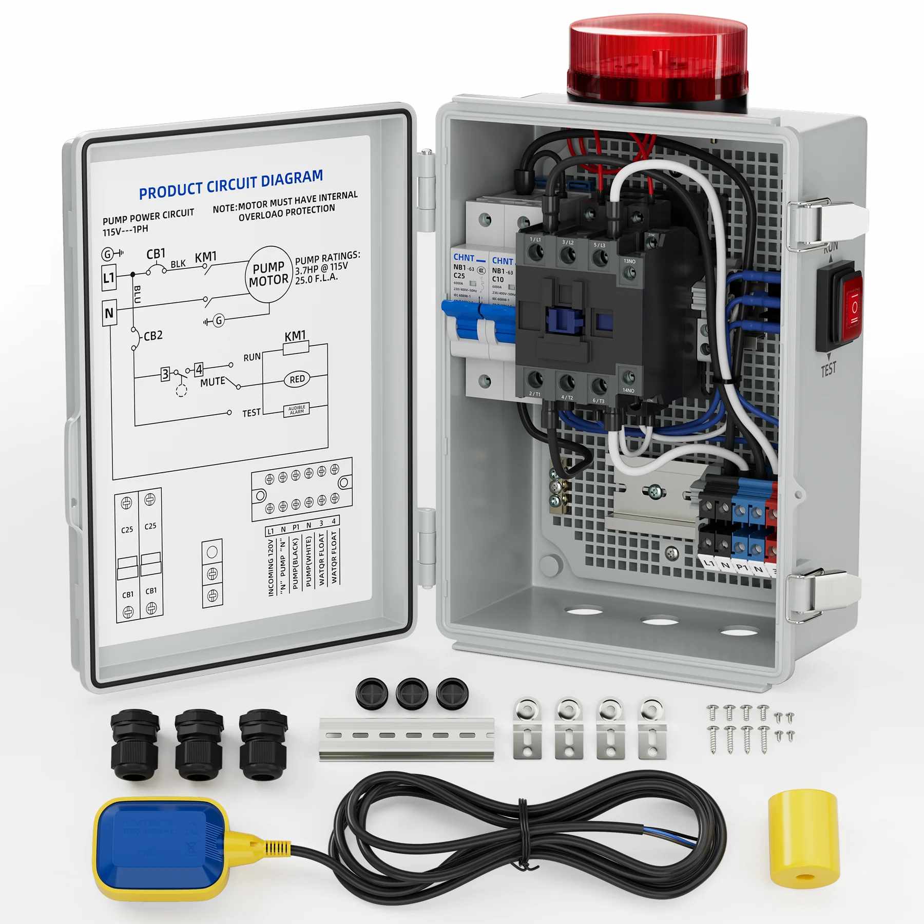 Automatisk høj vandalarm til sump pumpesystemer med 110 dB alarm
